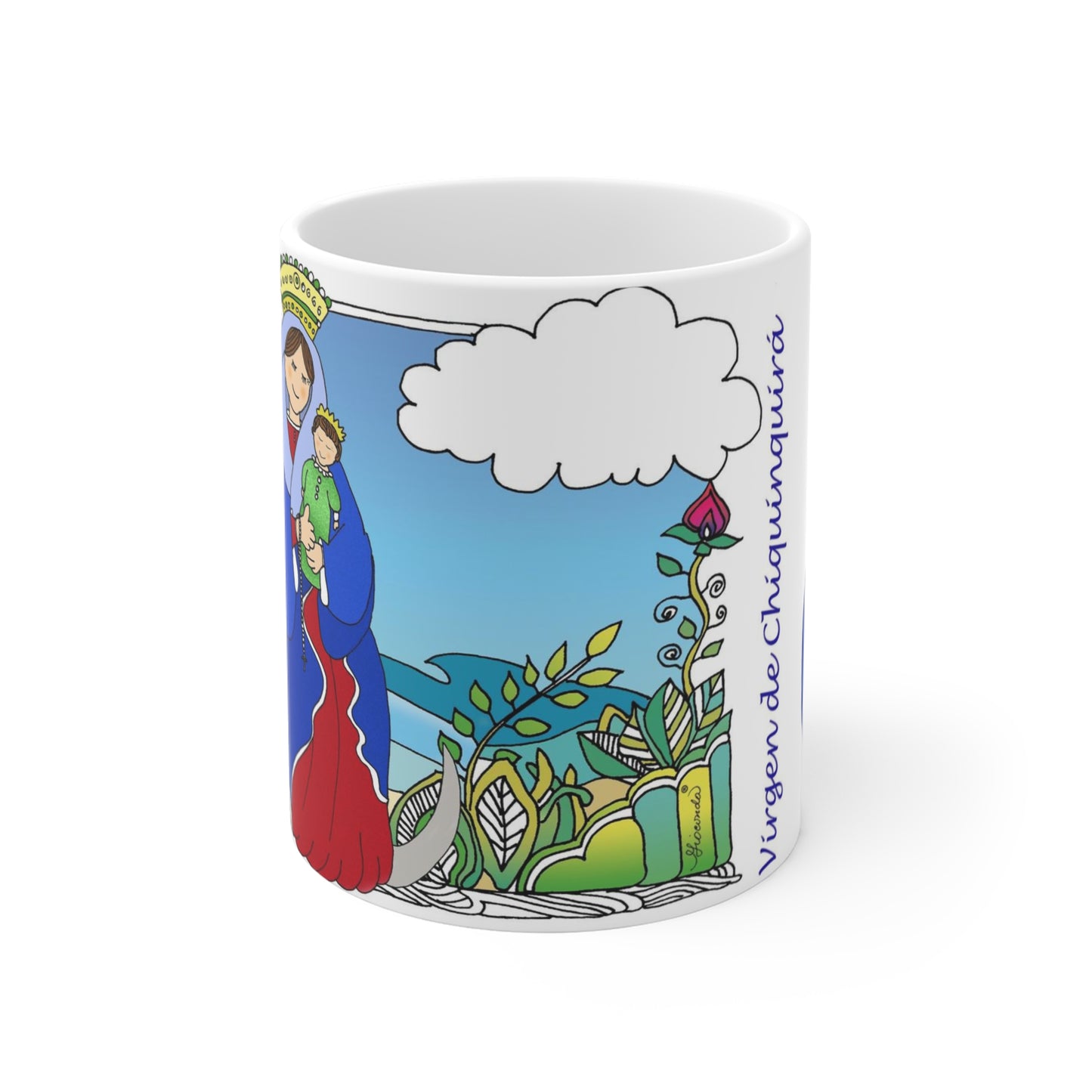 Nuestra Señora del Rosario de Chiquinquirá, que adorna nuestra taza.