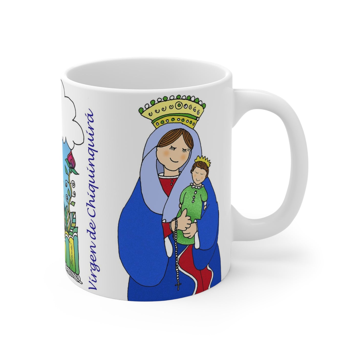 Nuestra Señora del Rosario de Chiquinquirá, que adorna nuestra taza.