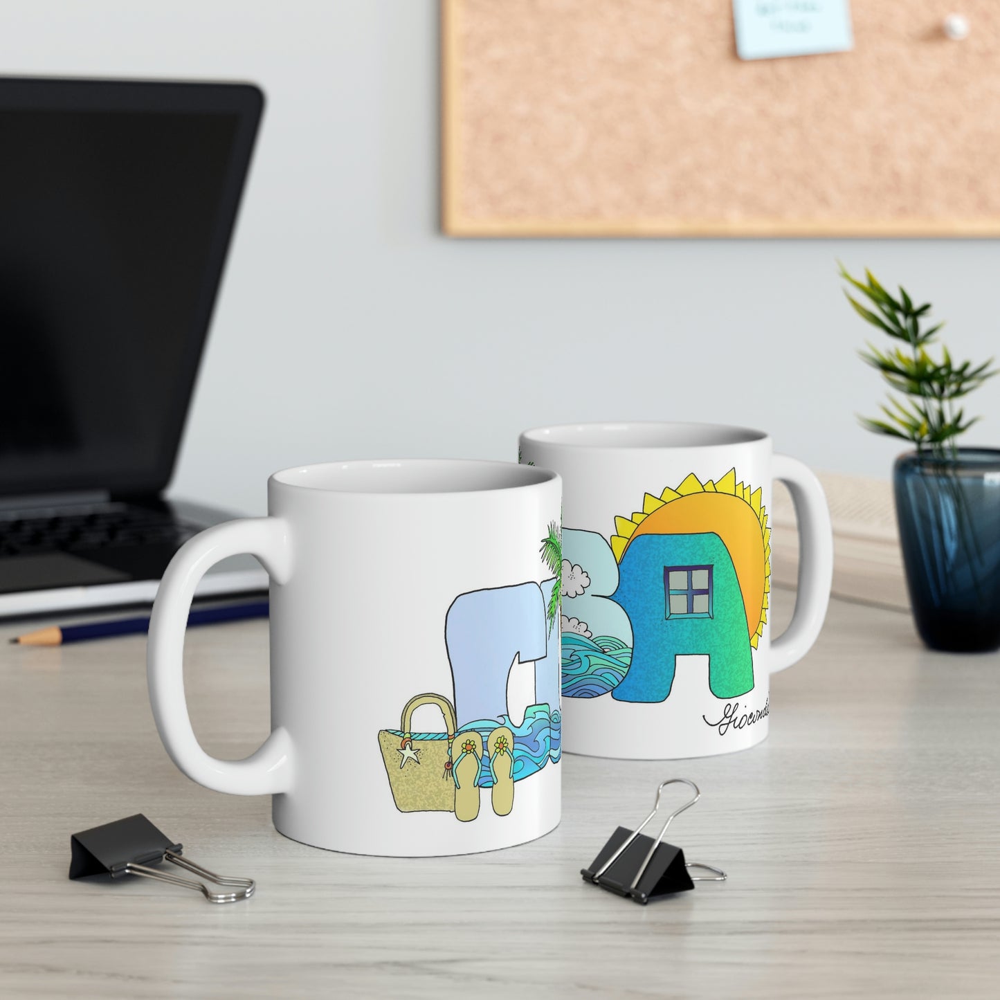 Inspiradas en las maravillosas playas de Cuba, Gioconda Vivas presenta tazas que reflejan su talento como artista, giocondavivas.com
