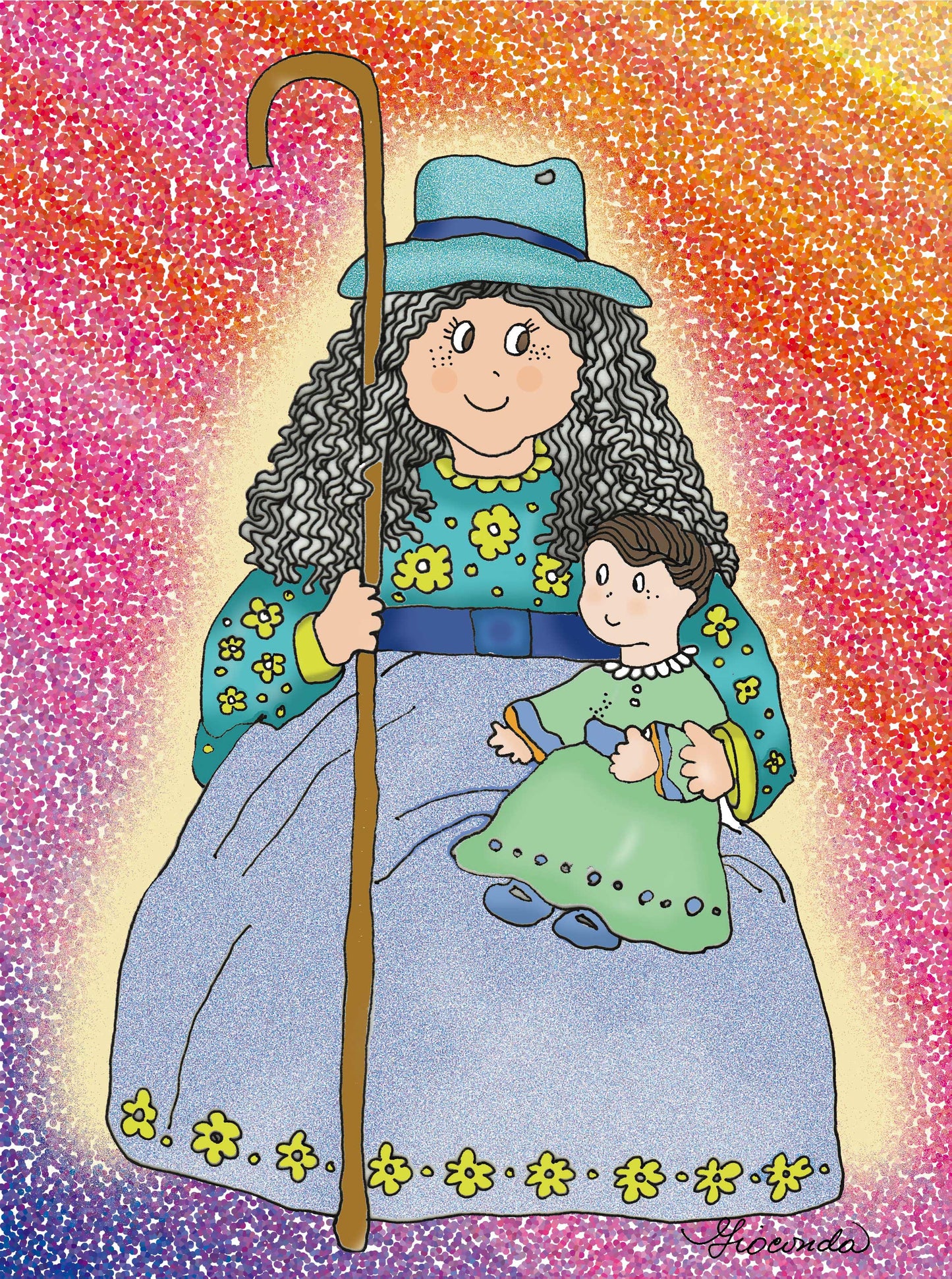 Pintura Ilustrada 'Divina Pastora' por Gioconda Vivas, giocondavivas, giocondavivas.com, gioconda vivas, Arte Religioso, Arte Inspirador