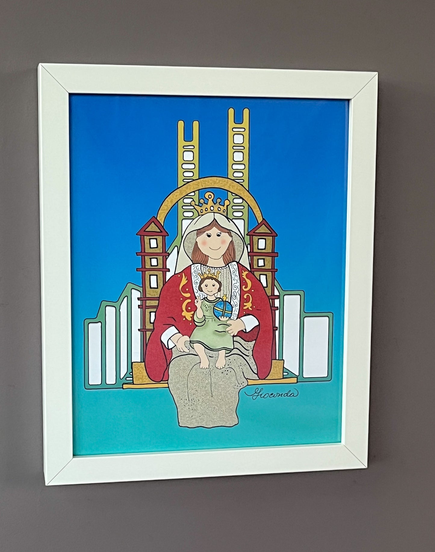 Gioconda Vivas es la autora de la ilustración 'Nuestra Señora de Coromoto', que mide 8"x10", giocondavivas.com, Gioconda vivas, giocondavivas, arte religioso, arte inspirador
