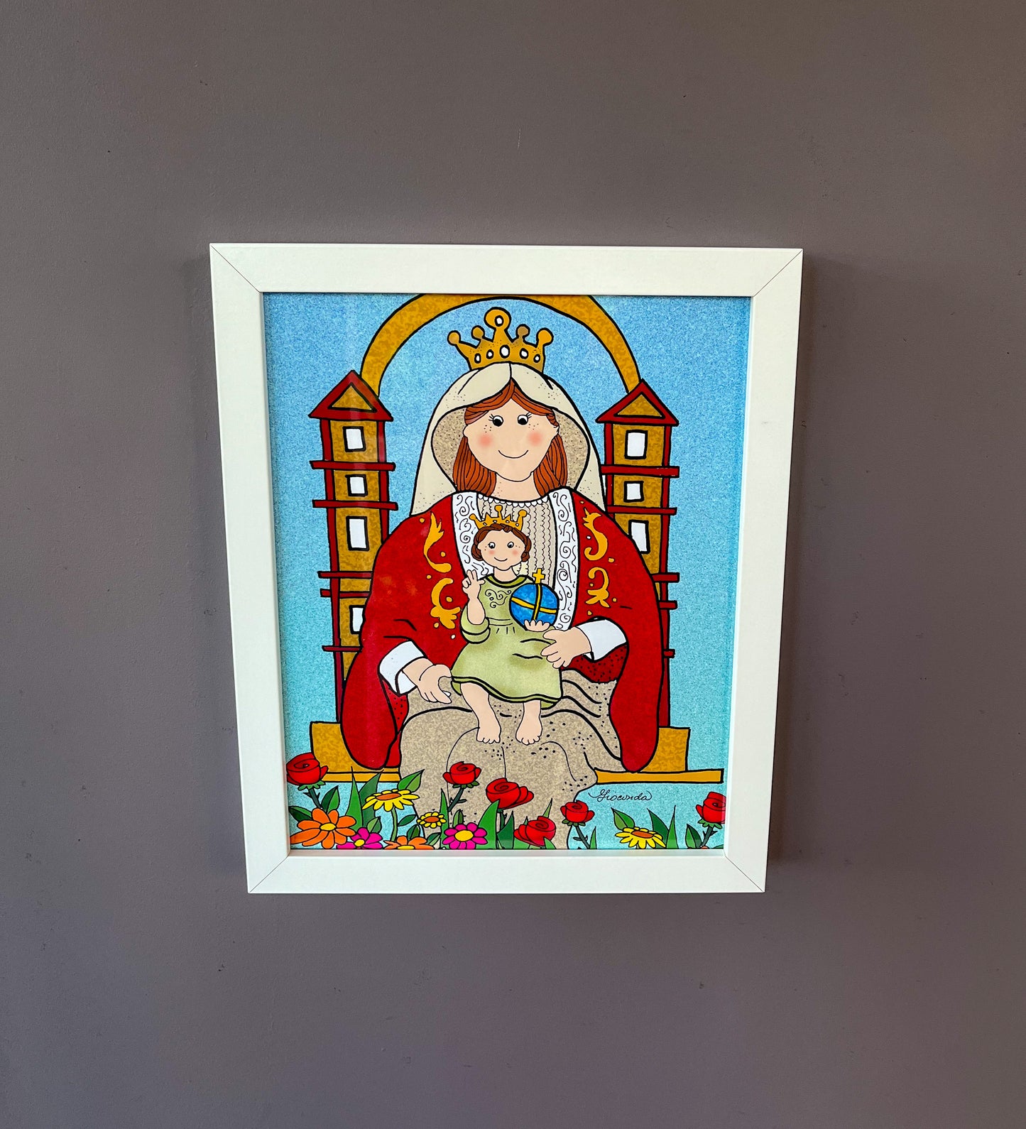 Gioconda Vivas es la autora de la ilustración 'Nuestra Señora de Coromoto', que mide 8"x10", giocondavivas.com, Gioconda vivas, giocondavivas, arte religioso, arte inspirador