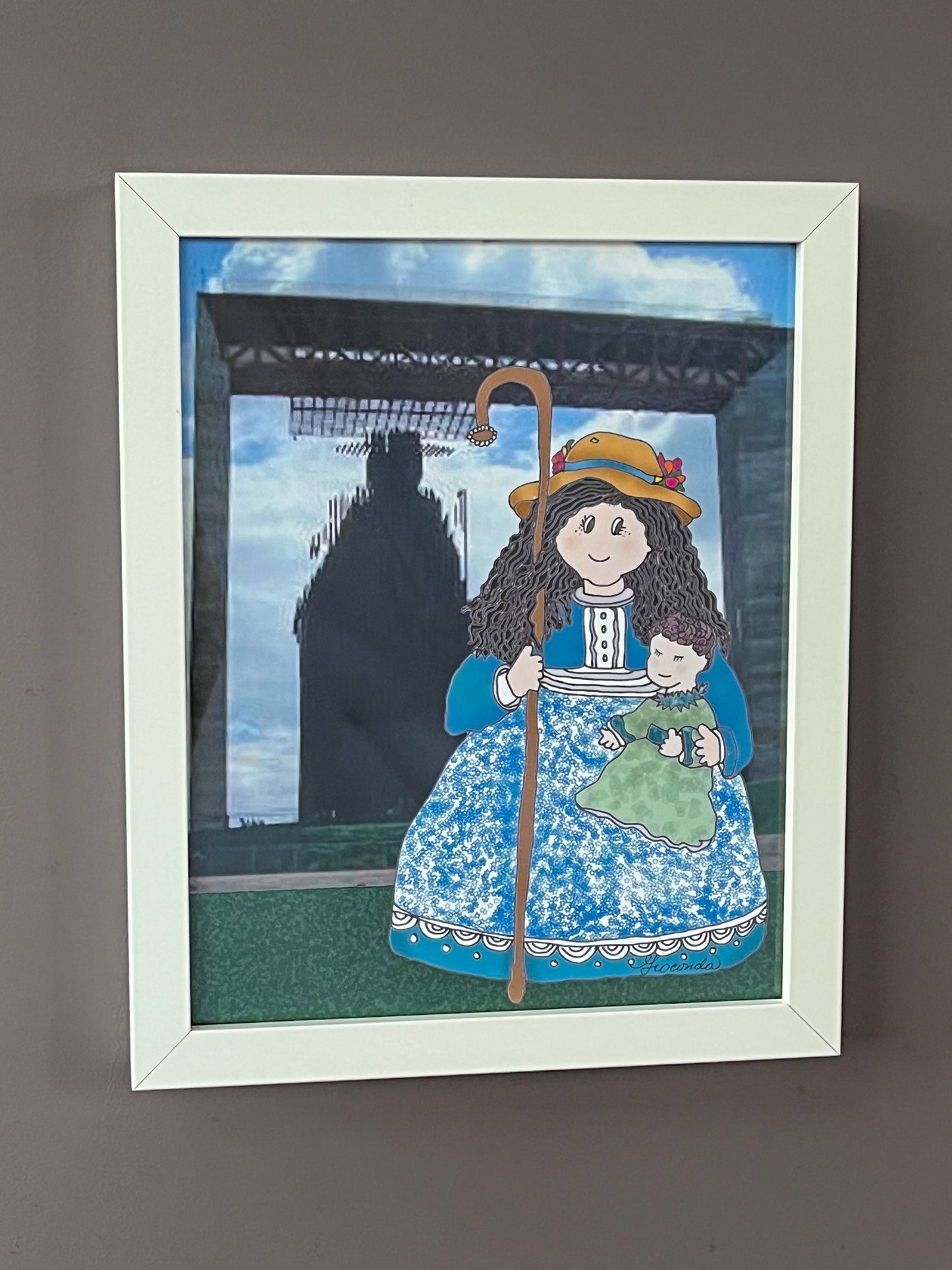 Pintura Ilustrada 'Divina Pastora' por Gioconda Vivas, giocondavivas, giocondavivas.com, gioconda vivas, Arte Religioso, Arte Inspirador