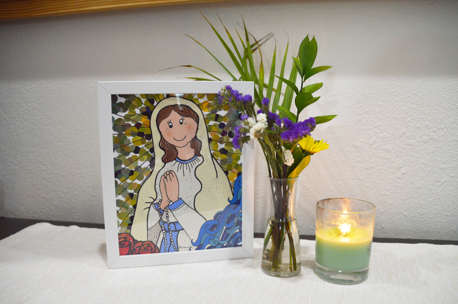 Virgen de Lourdes, Arte Religioso, Gioconda Vivas, Catholic Art Prints, Arte Inspirador 