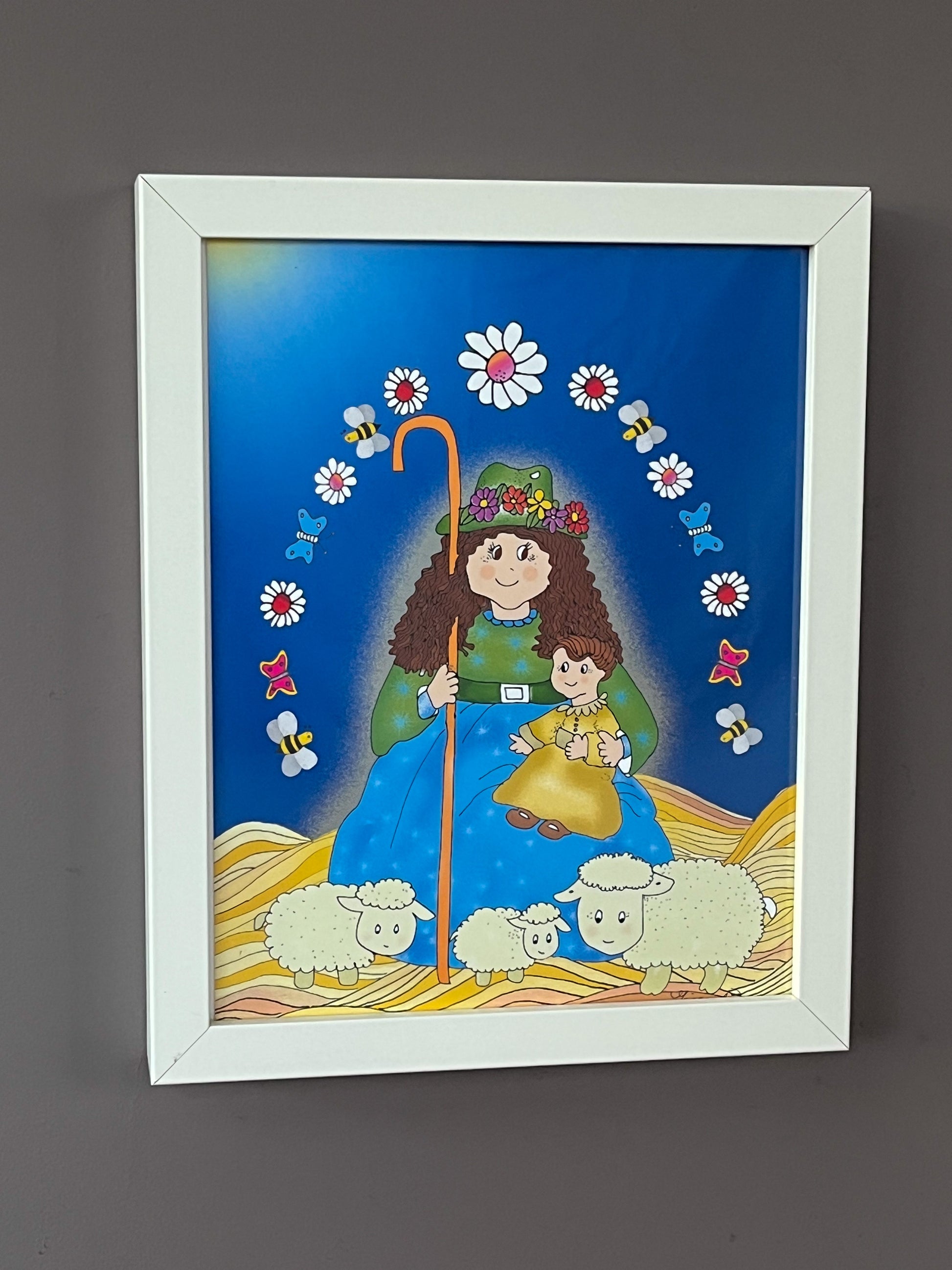 Pintura Ilustrada 'Divina Pastora' por Gioconda Vivas, giocondavivas, giocondavivas.com, gioconda vivas, Arte Religioso, Arte Inspirador